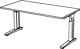 Schreibtisch Teda H680-860xB1600xT800mm Nussbaumdekor ger.Form