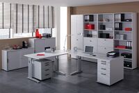 Schreibtisch Teda H680-860xB1600xT800mm Eichedekor ger.Form