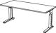 Schreibtisch Teda H680-860xB1800xT800mm lichtgrau ger.Form