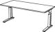 Schreibtisch Teda H680-860xB1800xT800mm lichtgrau ger.Form