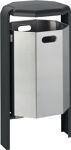 Abfallbehälter H500xB340xT330mm 45l silber m.Abdeck.z.Aufschr.