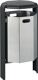 Abfallbehälter H500xB340xT330mm 45l silber m.Abdeck.z.Wandbef.