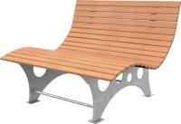 Parkbank WAVE-1,5/D M L1500xB1300xH1100mm Lärche 70kg natur MEILLER