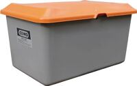 Streugutbehälter L1210xB820xH670mm 400l GFK grau/orange o.Entnahmeöffnung CEMO