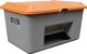 Streugutbehälter L1210xB820xH670mm 400l GFK grau/orange m.Entnahmeöffnung CEMO