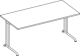 Schreibtisch Pro-B H720xB1600xT800mm lichtgrau ger.Form Kufe