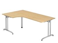 Schreibtisch Pro-B H720xB2000xT1200mm Ahorndekor Winkelf.R/L Kufe