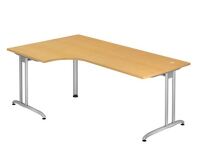Schreibtisch Pro-B H720xB2000xT1200mm Buchedekor Winkelf.R/L Kufe