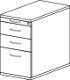Standcontainer Pro-B H720-760xB428xT800mm Nussbaum 2Schubl.1Hängereg. Bodengriff
