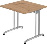 Schreibtisch Pro-B H720xB800xT800mm Asteiche ger.Form Kufe