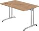 Schreibtisch Pro-B H720xB1200xT800mm Asteiche ger.Form Kufe