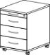 Rollcontainer Pro-B H590xB428xT580mm Nussbaumdekor 3 Schubl.