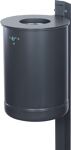 Abfallbehälter H475xØ340mm 35l anthr.eisengl.ungelocht m.Rechteckständer RENNER