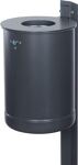Abfallbehälter H515xØ380mm 50l anthr.eisengl.ungelocht m.Rechteckständer RENNER
