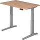 Schreibtisch A-ktiv H650-1300xB1200xT800mm Nussbaumdekor ger.Form C-Fuß