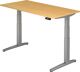 Schreibtisch A-ktiv H650-1300xB1600xT800mm Buchedekor ger.Form C-Fuß