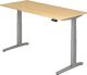 Schreibtisch A-ktiv H650-1300xB1800xT800mm Ahorndekor ger.Form C-Fuß