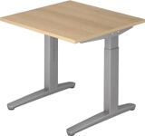 Schreibtisch A-ktiv H650-850xB800xT800mm Eichedekor ger.Form Kufe