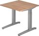 Schreibtisch A-ktiv H650-850xB800xT800mm Nussbaumdekor ger.Form Kufe