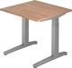 Schreibtisch A-ktiv H650-850xB800xT800mm Nussbaumdekor ger.Form Kufe