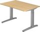 Schreibtisch A-ktiv H650-850xB1200xT800mm Ahorndekor ger.Form Kufe