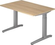 Schreibtisch A-ktiv H650-850xB1200xT800mm Eichedekor ger.Form Kufe