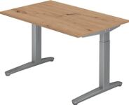 Schreibtisch A-ktiv H650-850xB1200xT800mm Asteichedekor ger.Form Kufe