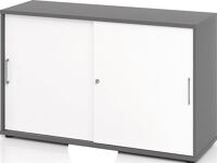 Schrank Teda-Z H748xB1200xT400mm graphit/weiß 3 OH 2 Schiebetüren zerlegt
