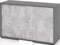 Schrank Teda-Z H748xB1200xT400mm graphit/Beton 2 OH 2 Türen zerlegt
