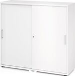 Schrank Teda-Z H1100xB1200xT400mm weiß 3 OH 2 Schiebetüren zerlegt