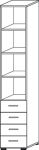 Schrank Teda-Z H2156xB400xT420mm graphit/Beton 6 OH 4 Schubl.