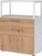 Regalschrank FlexWall H1100xB800xT417mm weiß/asteiche m.Stellfüßen