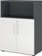 Regalschrank FlexWall H1100xB800xT417mm graphit/weiß Regal u.Türen