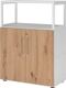 Regalschrank FlexWall H1100xB800xT417mm weiß/asteiche Türen u.offenes Rahmenele