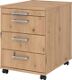 Rollcontainer Teda H590xB428xT580mm Asteichedekor 3 Schubl.mit Chromgriff