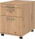 Rollcontainer Teda H590xB428xT580mm Asteiche1Schubl.u.1Registratur Streifengriff