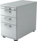 Standcontainer Teda H720-760xB428xT800mm grau 2Schubl.1Registratur Chromgriff