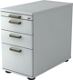 Standcontainer Teda H720-760xB428xT800mm grau 2Schubl.1Registratur Streifengriff