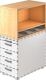 Aufsatzschrank H530xB800xT428mm 1 OH u.3 Kunststoffablagen Ahorn