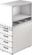 Aufsatzschrank H530xB800xT428mm 1 OH u.3 Kunststoffablagen weiß