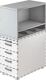 Aufsatzschrank H530xB800xT428mm 1 OH u.3 Kunststoffablagen lichtgrau