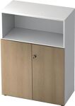 Schrank H1100xB800xT420mm Weiß/Eiche 3 OH 2 Türen HAMMERBACHER
