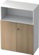 Schrank H1100xB800xT420mm Weiß/Eiche 3 OH 2 Türen HAMMERBACHER