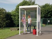 Unterstand H2360xB2960xT1550mm STA verz.u.besch.grauweiß Well-Polycarbonat WSM