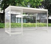 Unterstand H2510xB3185xT2165mm STA verz.u.besch.grauweiß ESG-Glas WSM