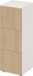 Schließfachschrank Zylinderschl.weiß/Eiche H1100xB400xT420mm 3 Abt.HAMMERBACHER