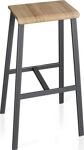 Stehhocker Stahl/Asteiche Füßstütze,2er Set Gesamt-H.770mm