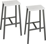 Stehhocker Stahl/weiß Füßstütze,2er Set Gesamt-H.770mm