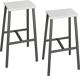 Stehhocker Stahl/weiß Füßstütze,2er Set Gesamt-H.770mm