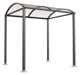 Überdachung Grundmodel o.Verkleidung B2500xH2835xT2170mm Bogendach PC grau SPL